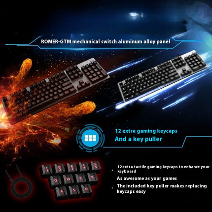 G413 Gaming Electronic Sports Mechanical Keyboard Desktop Backlight 104 Key Metal Panel