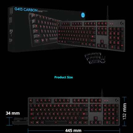 G413 Gaming Electronic Sports Mechanical Keyboard Desktop Backlight 104 Key Metal Panel