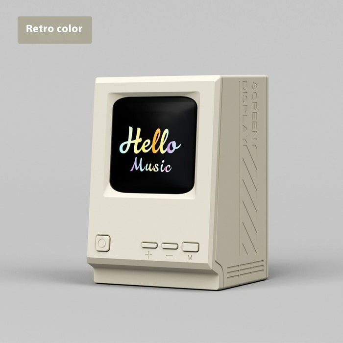 Retro Small Computer Lyrics Speaker Table Clock Wireless Bluetooth Speaker